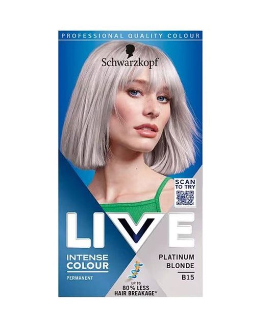 LIVE INTENSE PERMANENT COLOUR B15 PLATINUM BLONDE Hair Color Asetena Pa 