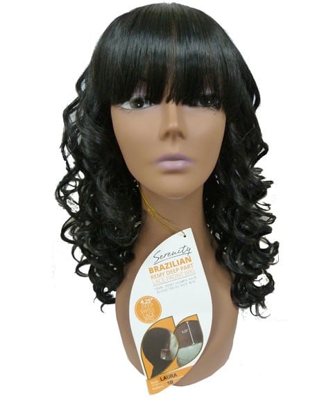 BRAZILIAN REMI DEEP PART BLENDED HH LAURA SWISS LACE WIG  Color P18/613 Human Hair Wigs Asetena Pa 