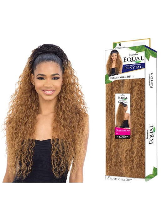 FREETRESS EQUAL DRAWSTRING PONYTAIL CRUSH GIRL 30" Color 1B PonyTail Asetena Pa 