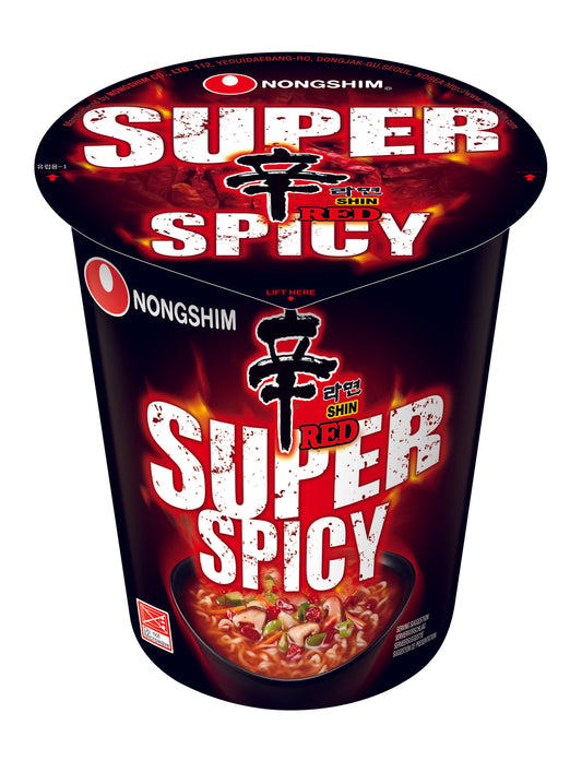 Nongshim Red Super Spicy Noodles (cup)  6x68g