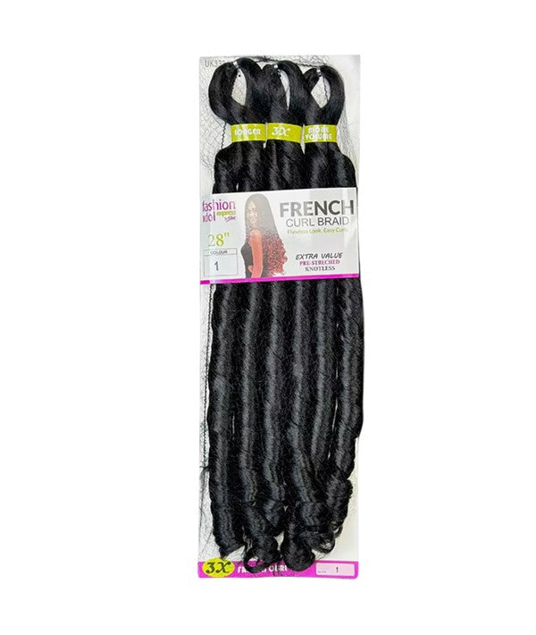 FASHION IDOL EXPRESS PRE STRECHED KNOTLESS FRENCH CURL BRAID 28 Inches Color 4 Hair for Braid Extensions Asetena Pa 
