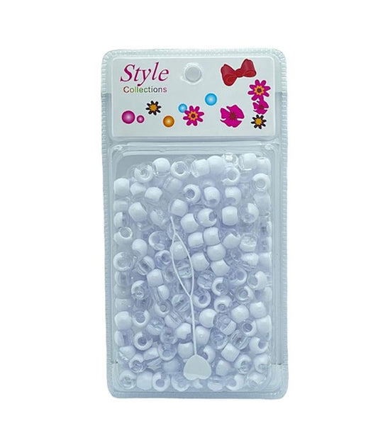STYLE COLLECTION HAIR BEADS BD011 WHITE AND CRYSTAL Hair Accessories Asetena Pa 
