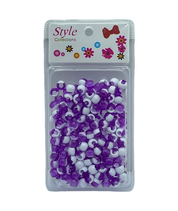 STYLE COLLECTION HAIR BEADS BD011 WHITE AND PURPLE Hair Accessories Asetena Pa 
