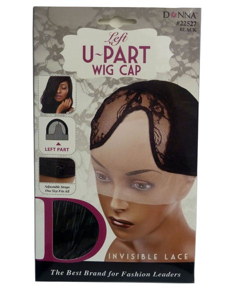 DONNA INVISIBLE LACE LEFT U PART WIG CAP 22527  Color Black Extensions Accessories Asetena Pa 
