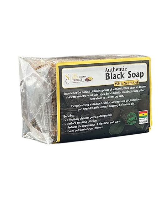 AUTHENTIC BLACK SOAP WITH NEEM OIL 200 g Body Care Asetena Pa 