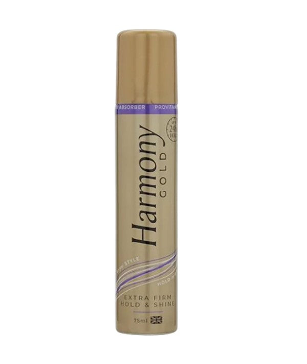 HARMONY GOLD EXTRA FIRM HOLD AND SHINE HAIRSPRAY 75 ml Hair Styling Asetena Pa 