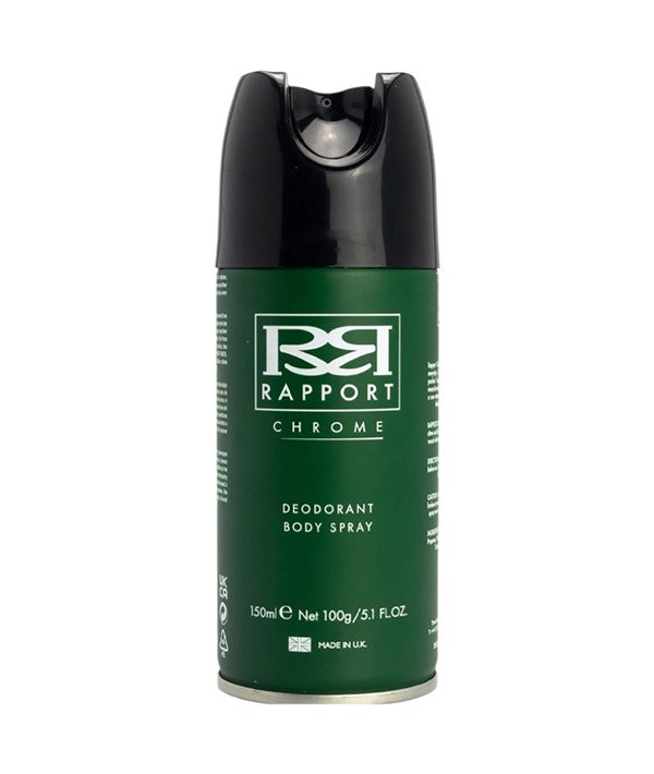 RAPPORT CHROME DEODORANT BODY SPRAY 150 ml Perfumes for Him Asetena Pa 