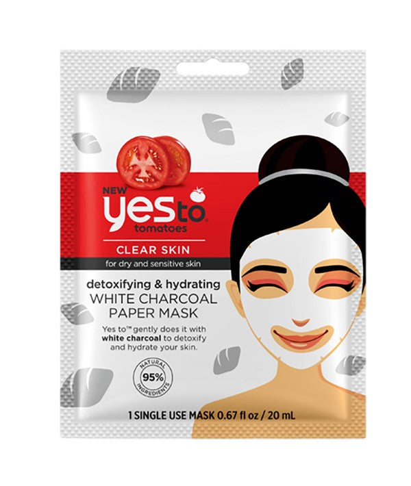 TOMATOES DETOXIFYING AND HYDRATING WHITE CHARCOAL PAPER MASK 20 ml Skin Wash Asetena Pa 