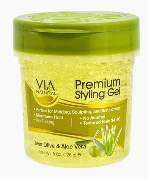 VIA NATURAL PREMIUM STYLING GEL WITH TWIN OLIVE AND ALOE VERA 226 g Hair Styling Asetena Pa 