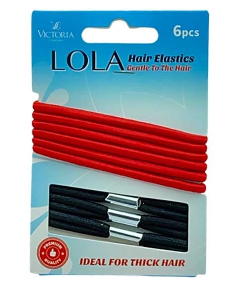 LOLA HAIR ELASTICS 10A2 6 x 12 Pcs Color Black and Red Kids Hair Accessories Asetena Pa 