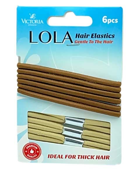 LOLA HAIR ELASTICS 10A3 6 x 12 Pcs Color Beige And Brown Kids Hair Accessories Asetena Pa 