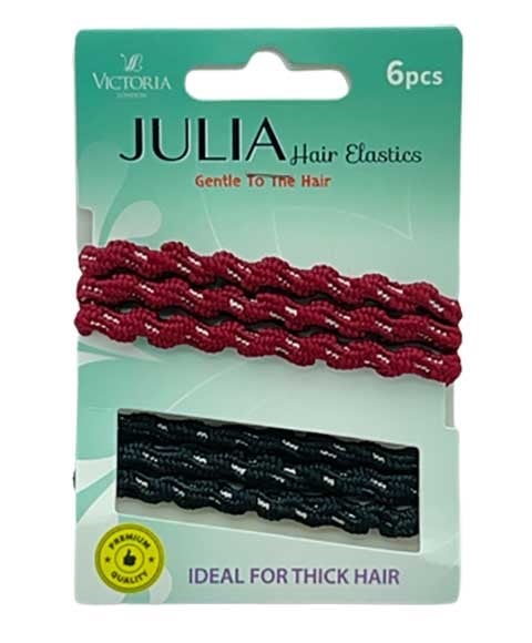 JULIA HAIR ELASTICS 79A1 6 x 12 Pcs Color Black And Maroon Kids Hair Accessories Asetena Pa 