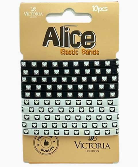 ALICE ELASTIC BANDS 61A1 10 x 12 Pcs Color Black and White Kids Hair Accessories Asetena Pa 