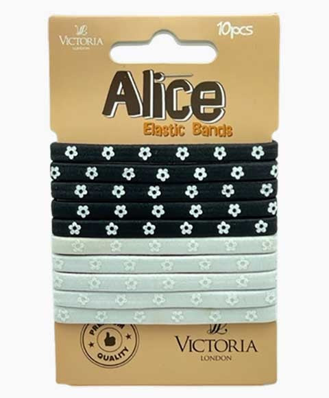 ALICE ELASTIC BANDS 61B1 10 Pcs Color Black and White Kids Hair Accessories Asetena Pa 