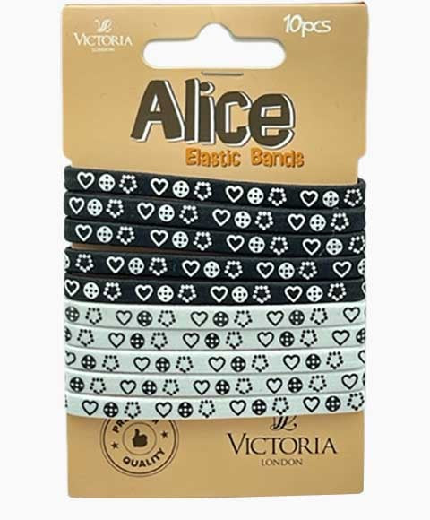ALICE ELASTIC BANDS 61D1 10 Pcs Color Black and White Kids Hair Accessories Asetena Pa 