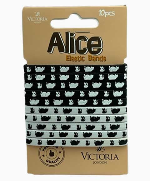 ALICE ELASTIC BANDS 61E1 10 x 12 Pcs Color Black and White Kids Hair Accessories Asetena Pa 