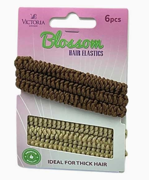 BLOSSOM HAIR ELASTIC BANDS 58A2 6 Pcs Color Brown And Beige Kids Hair Accessories Asetena Pa 