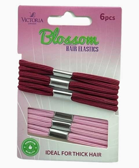 BLOSSOM HAIR ELASTIC BANDS 77A3 6 Pcs Color Wine And Pink Kids Hair Accessories Asetena Pa 