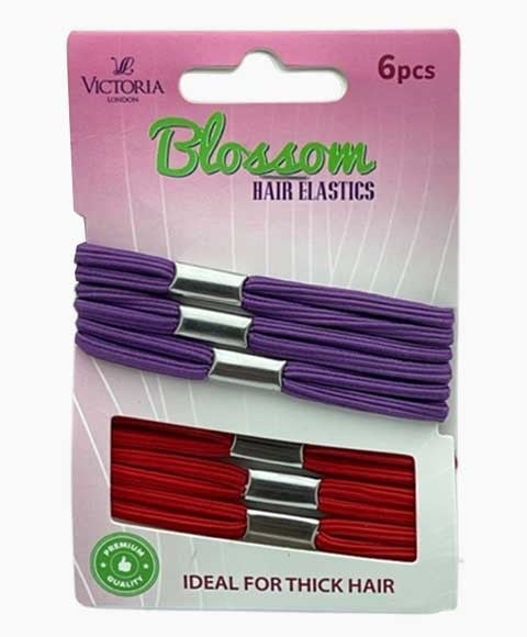 BLOSSOM HAIR ELASTIC BANDS 77A4 6 x 12 Pcs Color Purple And Red Kids Hair Accessories Asetena Pa 