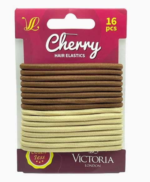 CHERRY HAIR ELASTIC BANDS 40A2 16 x 12 Pcs Color Brown And Beige Kids Hair Accessories Asetena Pa 