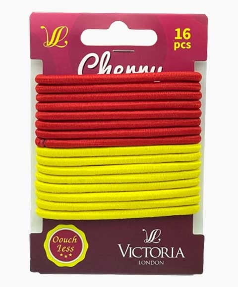 CHERRY HAIR ELASTIC BANDS 40A3 16 Pcs Color Red And Yellow Kids Hair Accessories Asetena Pa 