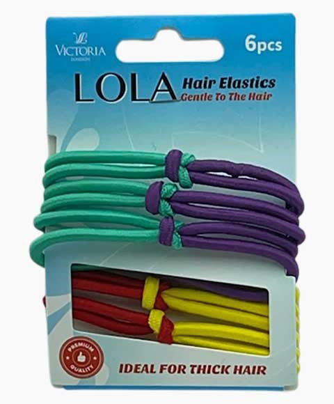 LOLA HAIR ELASTICS 28A3 6 Pcs Color Green Yellow Mix Kids Hair Accessories Asetena Pa 