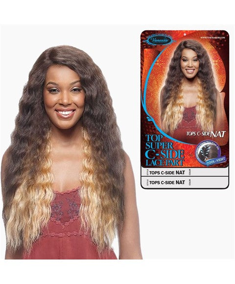 TOP SUPER C SIDE NAT SYNTHETIC LACE WIG  Color 1B Synthetic Hair Wigs Asetena Pa 