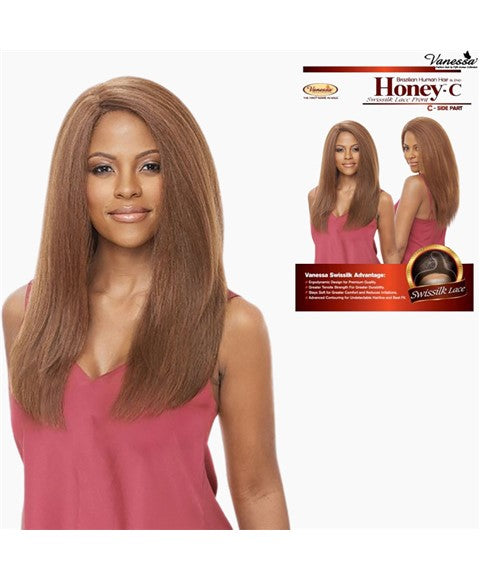 HONEY C SIDE PART SWISS SILK LACE FRONT BRAZILIA BLEND WIG  Color C Copburn Synthetic Hair Wigs Asetena Pa 