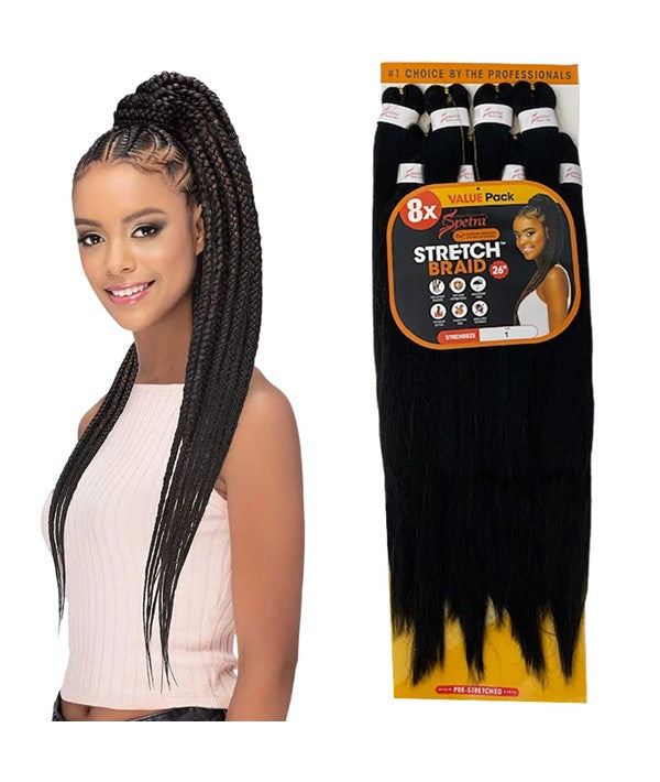 SPETRA MIRACLE FIBER 8X STRETCH BRAID 26 Color 1B Hair for Braid Extensions Asetena Pa 