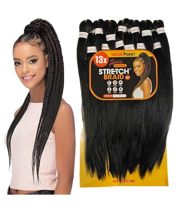 SPETRA MIRACLE FIBER 13X STRETCH BRAID 26" Color 4 Hair for Braid Extensions Asetena Pa 