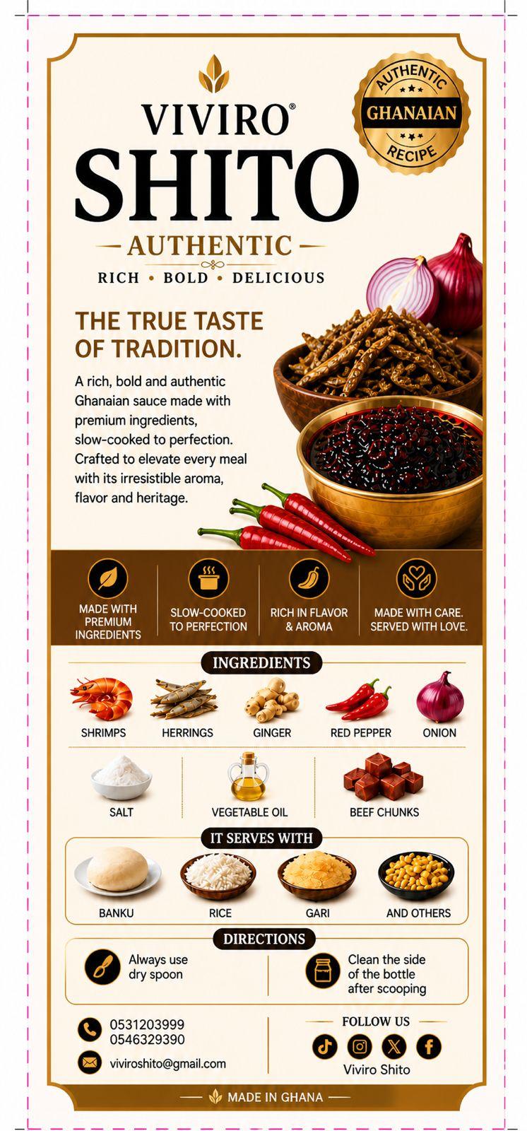 Viviro Authentic Ghanaian Shito (Homemade Hot Pepper Sauce) – Rich, Bold & Delicious Traditional Ghanaian Chilli Relish – 500g / 400g / 30 Sachets