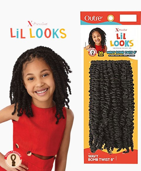 X PRESSION SYN LIL LOOKS WAVY BOMB TWIST BRAID 8 Inches Color 1B Hair for Braid Extensions Asetena Pa 