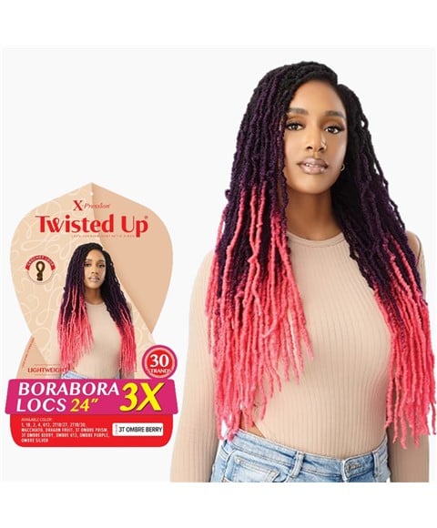 X PRESSION TWISTED UP 3X BORABORA LOCS 24 Color 2 Hair for Braid Extensions Asetena Pa 