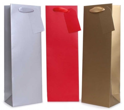 Patterned Gold/silver Giftbag Bottle  12x
