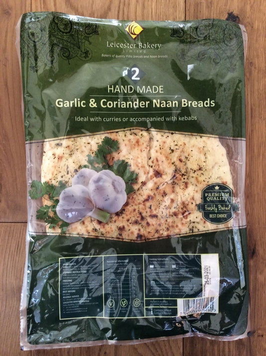 Leicester Garlic And Coriander Large Naan  1x2's