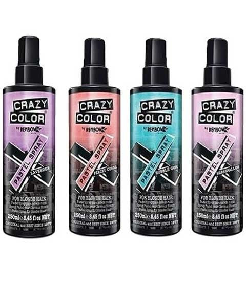 RENBOW CRAZY COLOR PASTEL SPRAY FOR BLONDE HAIR 250 ml Color Graphite Hair Color Asetena Pa 