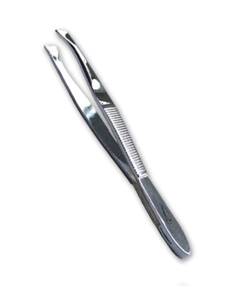 CHROME ANGLED TWEEZERS 202 08  Color Silver Makeup Accessories Asetena Pa 