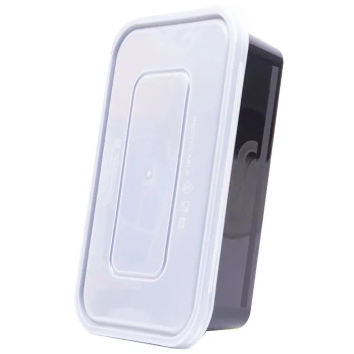 500ml Microwave Plastic Black Containers with Lids Box of 25