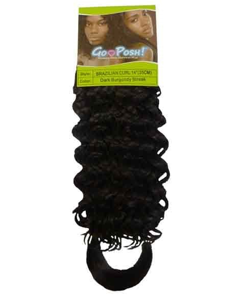 GO POSH SYN BRAZILIAN CURL 10 Color P1B/33 (Rich Auburn Streak) Synthetic Weave Hair Asetena Pa 