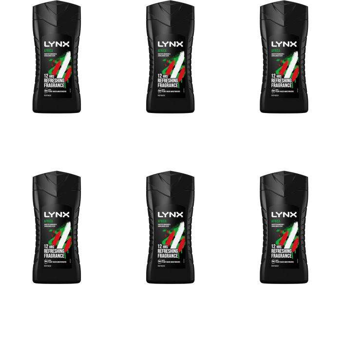 LYNX SHOWER GEL AFRICA 6 x 250ML