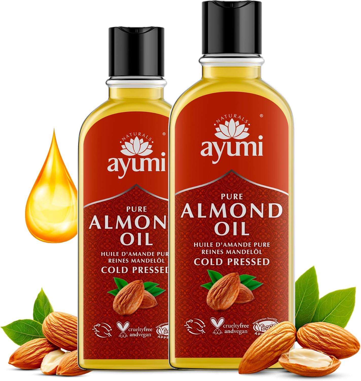 AYUMI PURE ALMOND OIL (BP) (COLD PRESSED) 6 x 150ML