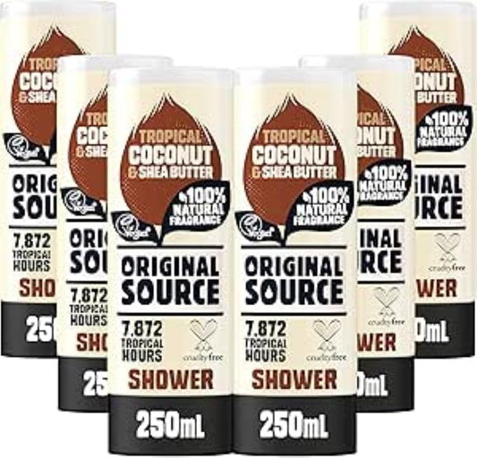 ORIGINAL SOURCE SHOWER GEL COCONUT 6 x 250ML