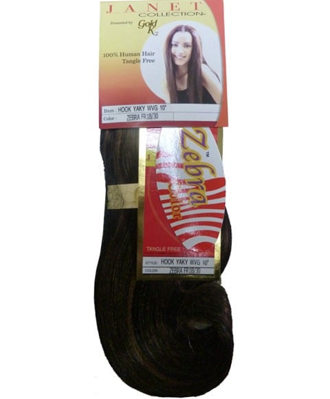 JANET GOLD K HH HOOK YAKY WVG 10 Color Zebra FR1B/DBurg Human Hair Bundles Asetena Pa 