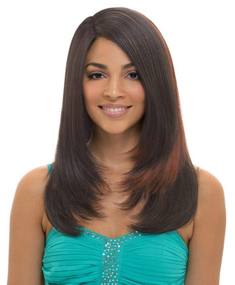 W PART LACE SYN WIG POMONA  Color WCT1B/RED Lace Wigs Asetena Pa 