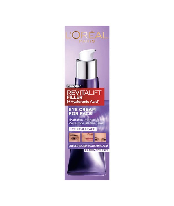 REVITALIFT FILLER HYALURONIC ACID EYE CREAM FOR FACE 30 ML Skin Moisturizing Asetena Pa 