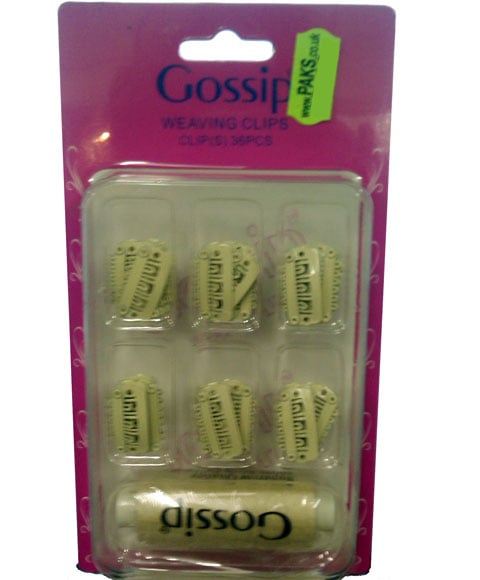 GOSSIP CREAM WEAVING CLIPS WITH THREAD 36PCS Large Color Cream Extensions Accessories Asetena Pa 