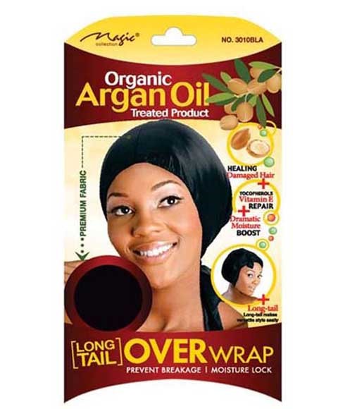 MAGIC COLLECTION ORGANIC ARGAN OIL OVER WRAP 3010  Color Black Durags and Caps Asetena Pa 