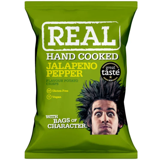 Real Handcooked Crisps Jalapeno Pepper 35g