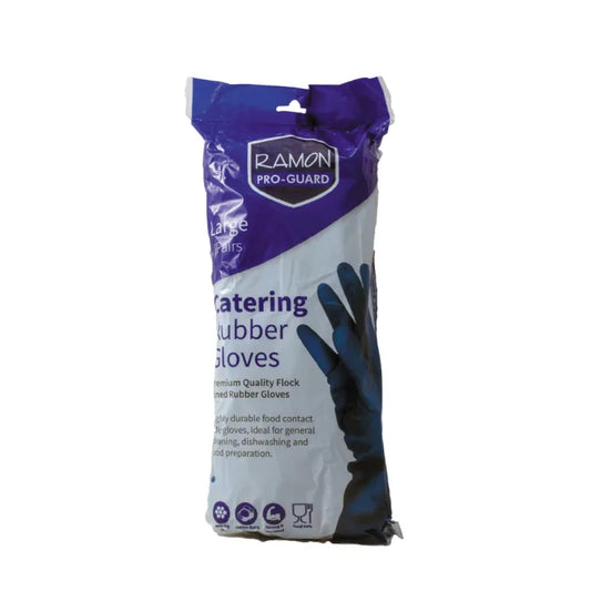 Food Safe Blue Rubber Gloves Large-1x6pairs