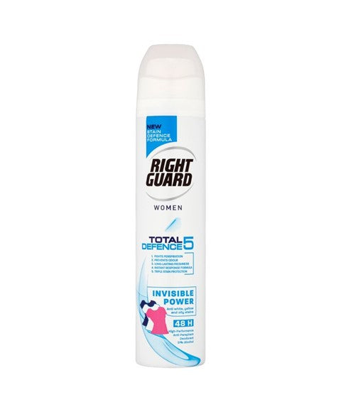 RIGHT GUARD WOMEN TOTAL DEFENCE 5 INVISIBLE ANTIPERSPIRANT 250 ml Body Care Asetena Pa 